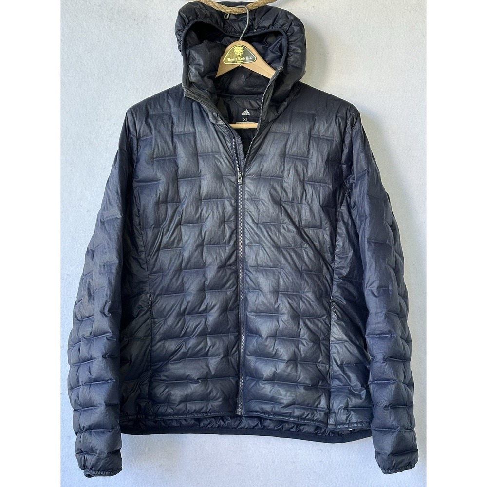 Adidas Terrex Down Lightweight Jacket Hooded Women's XL Blue Athletic Travel